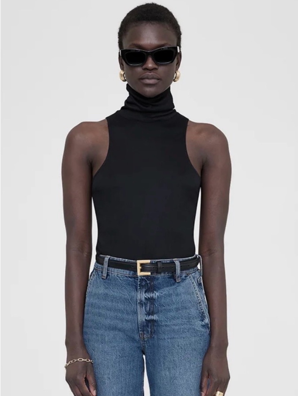 🌺SALE🌺 Anine Bing Black NWT Jennie Top Size Large - Picture 10 of 11